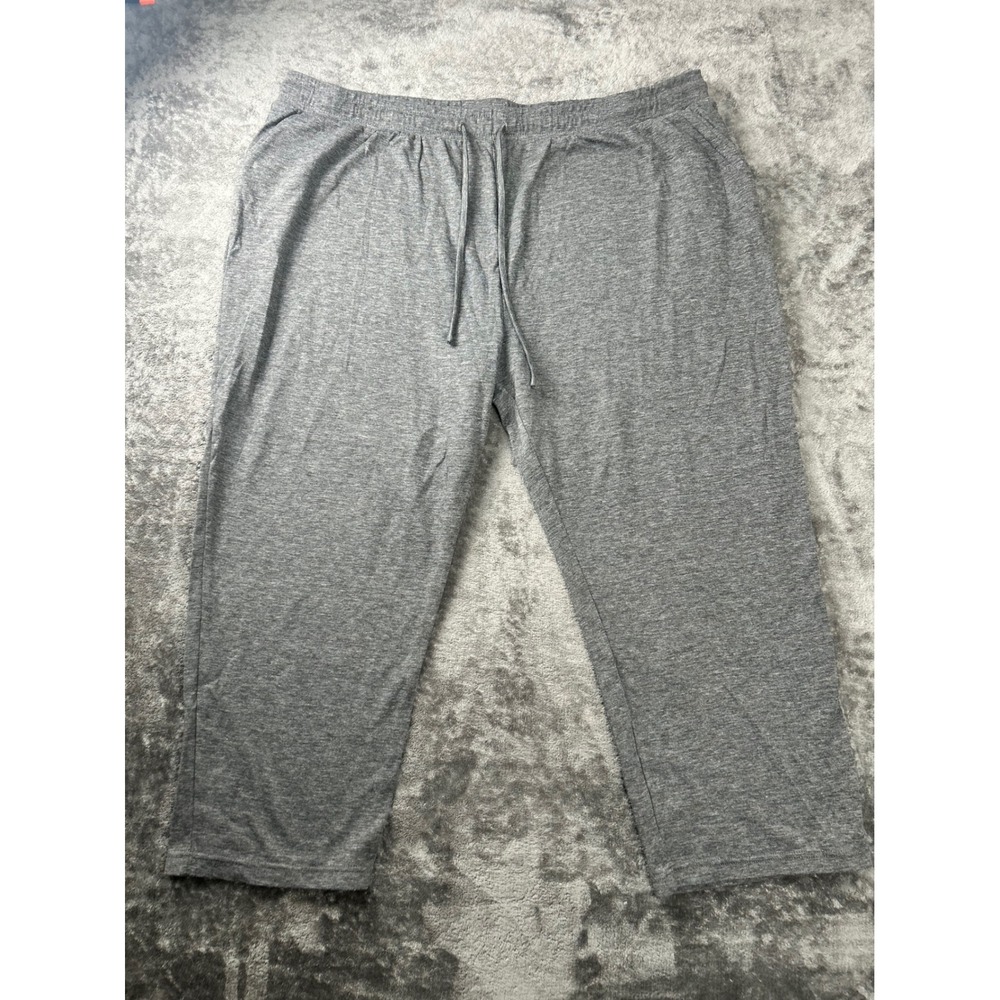 Cuddl Duds Mens 4XB Grey Lounge Pajama Pants Drawstring Cotton Blend